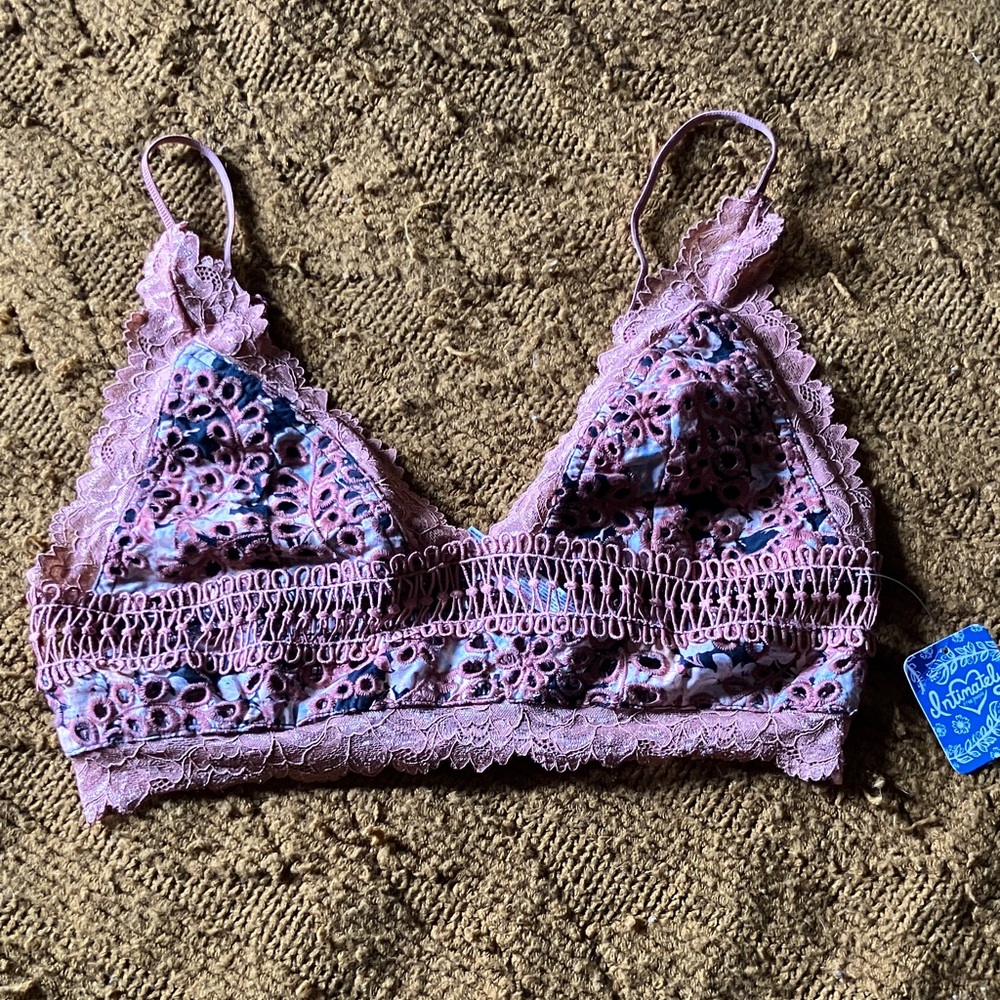 Free People orange and black Lace Bralette